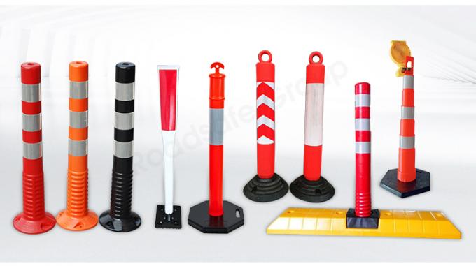 75 सेमी बाहरी सड़क सुरक्षा चेतावनी टिकाऊ पु प्लास्टिक यातायात चेतावनी पोस्ट 1