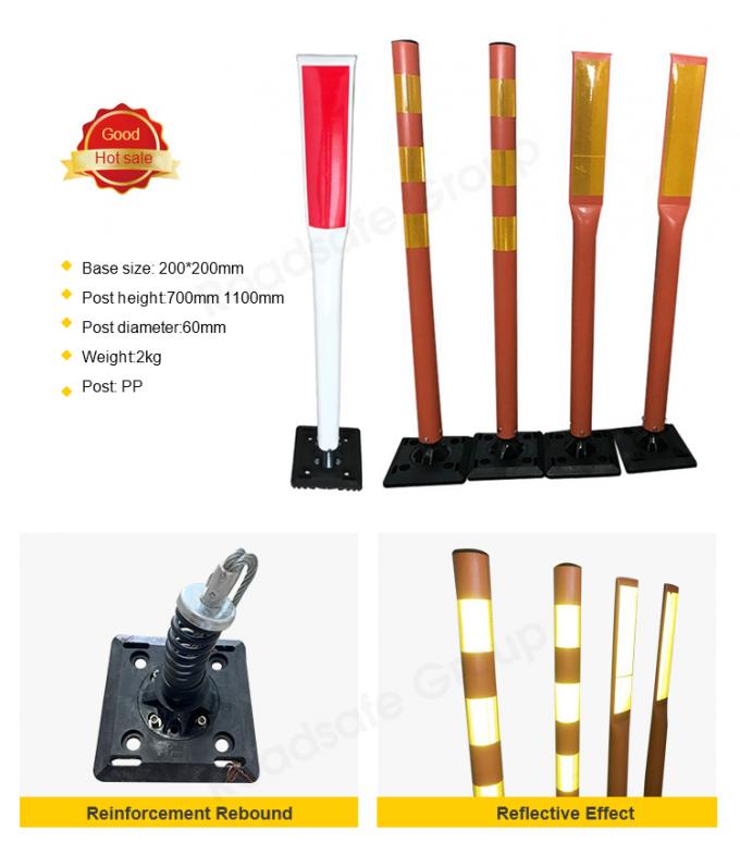 75 सेमी बाहरी सड़क सुरक्षा चेतावनी टिकाऊ पु प्लास्टिक यातायात चेतावनी पोस्ट 4