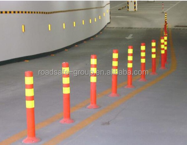 75 सेमी बाहरी सड़क सुरक्षा चेतावनी टिकाऊ पु प्लास्टिक यातायात चेतावनी पोस्ट 17