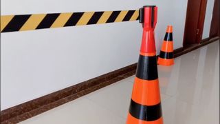 ट्रैफिक कोन बेल्ट टॉपर 5 मीटर 3 मीटर वापस लेने योग्य बैरियर